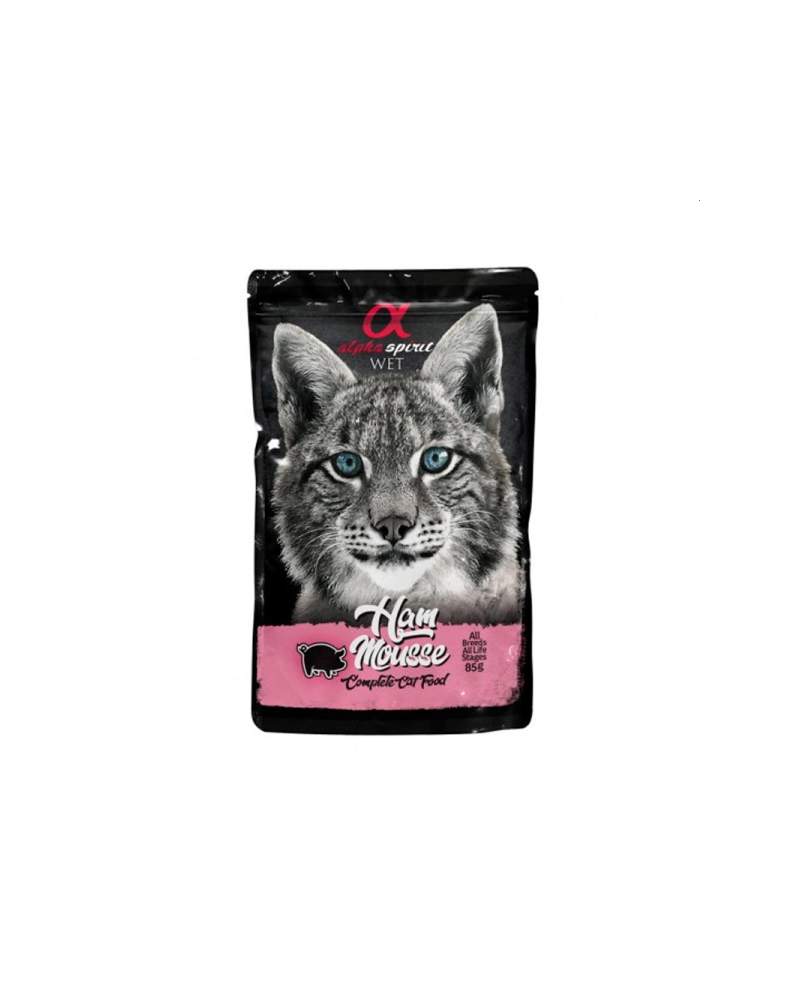 Alpha Spirit Gato Pouch Mousse Jamón 85grs alpha-spirit-gato-pouch-mousse-jamon-85grs